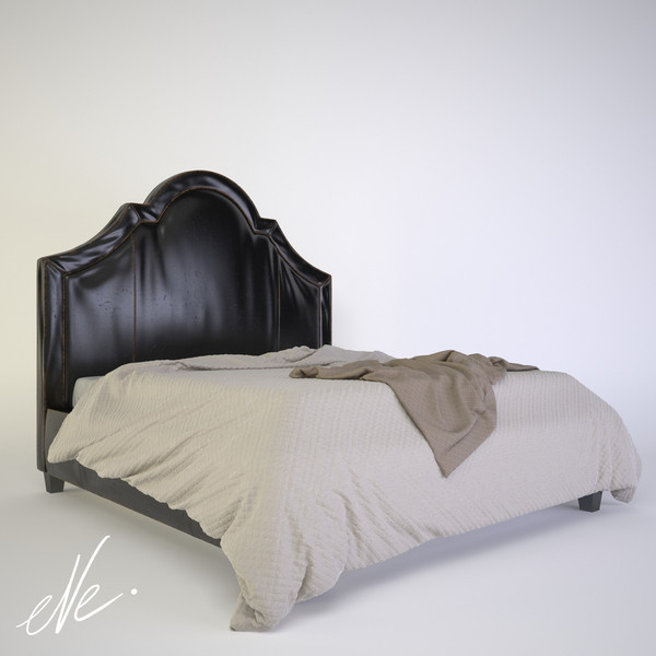 restoration hardware 3d model - Jameson Leather Bed by eve.happy